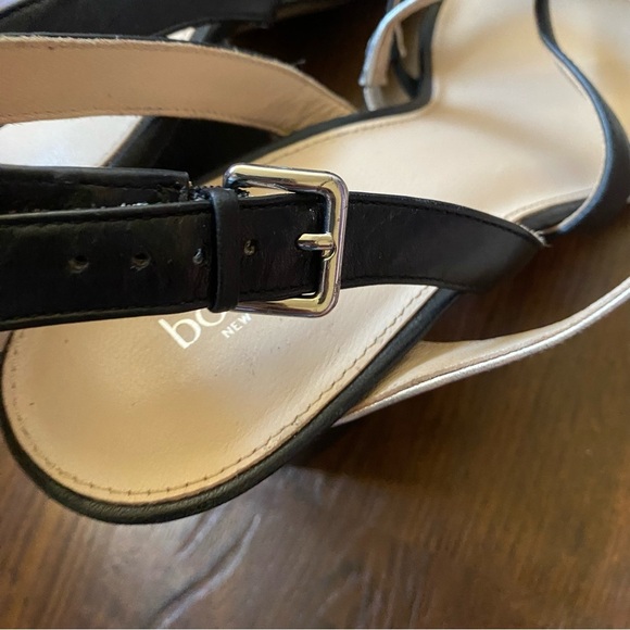 Botkier Sera Caged Black Leather Chunky Edgy Strappy Slingback Sandal Heel SZ 11 - Picture 12 of 14